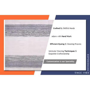 Alfombra bordada a rayas personalizada recién llegados de lana con mechones a mano de alta calidad disponible a bajo precio - Product Image 6