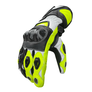 Men's New Design Black Yellow Genuine Goat Skin Leather Gloves Waterproof Sportwear for Motorcycle Auto Racing Breathable - Product Image 4