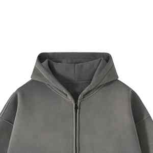 OEM Premium Sweat à capuche d'hiver avec fermeture éclair pour hommes, polaire, coton mélangé épais, respirant, écologique, couleurs personnalisées, broderie - Product Image 3