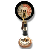 Télégraphe de commande de moteur de navire noir antique de 18 pouces avec base en bois poli