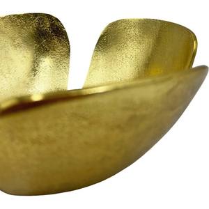 Tazón de hoja de trébol decorativo de aluminio dorado hecho a mano decoración moderna para el hogar pieza de acento elegante centro de mesa sala de estar - Product Image 5