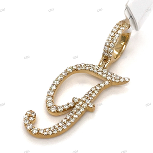 Top Icy Big Initials Cursive Lettre Pendentif Personnalisé A-Z Moissanite Alphabets Pendentifs Charme En Argent Sterling Minimal Glacé Pendentif - Product Image 2