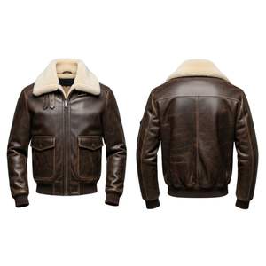 Chaqueta Bomber de Piel de Oveja de Moda con Cuello Alto y Logotipo Frontal Personalizable, Colección de Invierno para Importadores Mayoristas - Product Image 5