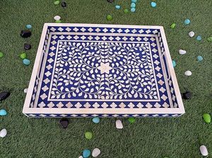 Bandeja para servir con incrustaciones de hueso hecha a mano, arte decorativo indio, bandeja para servir con incrustaciones de hueso, regalo decorativo elegante para mujer - Product Image 5