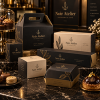 Boîtes d'emballage personnalisées AT PACK avec fenêtre, boîtes à gâteaux, boîtes à pâtisserie et fournitures d'emballage alimentaire pour boulangeries et cafés