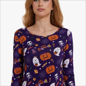 ชุดลำลองผู้หญิง ชุดนอนลายฟักทองฮาโลวีน ชุดนอนผู้หญิง - Product Image 3