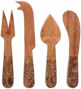 Ensemble de couverts en bois français vintage avec poignée de designer, couteau et fourchette, ensemble de couverts à salade, ensemble de couverts écologiques - Product Image 5