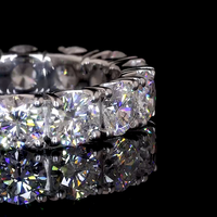 Bague d'éternité de luxe en or blanc 14 carats avec diamant rond cultivé en laboratoire certifié IGI de 5,50 carats, pour mariage et anniversaire