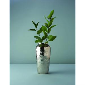 Jarrón de metal plateado minimalista elegante y elegante soporte de flores perfecto para dormitorio de oficina y centro de mesa de la India - Product Image 1