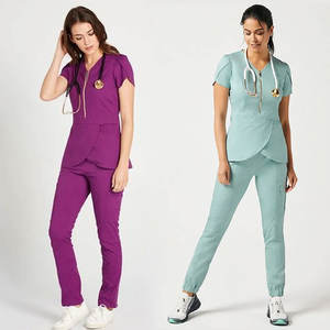 Custom Printing Logo Hospital Summer Thin Salon Beauty Nurse Uniform Workwear <b>Set</b> Women Scrub Suit Health Service Suit - Product Image 2