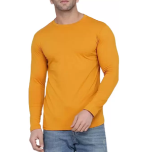 T-shirts décontractés pour hommes en coton de haute qualité, écologiques, infroissables, séchage rapide, respirants, pour l'automne, options grandes tailles, couleur unie - Product Image 1