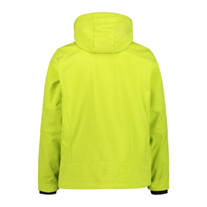 Veste de randonnée matelassée imperméable unisexe en softshell jaune fluo à col montant et fermeture éclair, motif floral personnalisé, pour l'automne en extérieur - Product Image 2