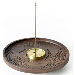 Set Of 2 Wooden <b>Incense</b> <b>Stick</b> Round Burner Stand <b>Holder</b> Handmade Ash Catcher Floral Design Decorative <b>Incense</b> <b>Holder</b> - Product Image 6