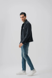 Veste denim personnalisée de haute qualité pour hommes Nouvelle veste longue en jean élégante en laine et coton OEM Vente en gros de vêtements décontractés pour garçons - Product Image 3