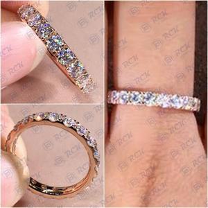 4.50 CTW coupe ronde Moissanite éternité bande anniversaire et anniversaire cadeau bague pour femmes diamant bijoux pour amour bague de mariage - Product Image 3