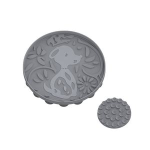 Cross-border <b>Silicone</b> Round Pet Licking <b>Mat</b> with Suction Cup Cat Dog Anti-Choking Food Utensil Bowl - Product Image 1