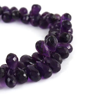 Gota de pera de piedra preciosa de amatista suelta con corte de taladro Todas las formas y tamaños Cortado en pedidos personalizados en precios al por mayor - Product Image 3