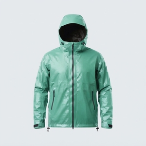 Veste d'hiver pour homme à prix avantageux, col à capuche, fermeture éclair quart de tour, 100% polyester, séchage rapide, coupe-vent, imperméable, couleurs unies - Product Image 4