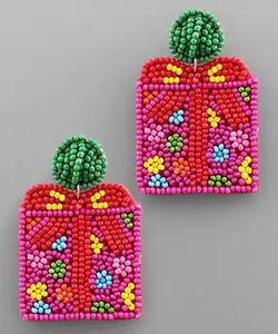 Recién llegado, pendientes de gota de moda de Color amarillo y verde, diseño de cuentas de arroz bordado hecho a mano por Artesanías MD - Product Image 2