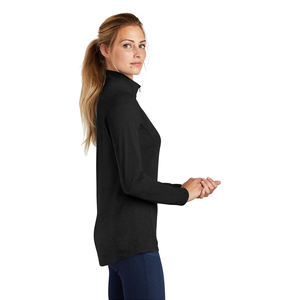 100% poliéster que absorbe la humedad 1/4 chaqueta de mujer con cremallera MEDALLA DE MUJER SUDADERA CON CREMALLERA COMPLETA - Product Image 5