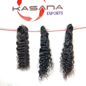 Extensions de cheveux pour femmes vierges noires indiennes non transformées vagues de tissage profond crues en vrac naturelles en gros non traitées chimiquement - Product Image 6