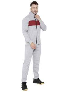 Vente en gros de survêtements décontractés couleur gris Pennal et mehroon avec logo personnalisé combinaison d'entraînement vierge pour hommes - Product Image 2