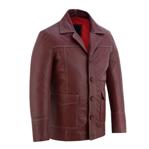 Chaquetas de moto de cuero genuino con logotipo personalizado de alta calidad Diseño único Chaqueta de moto de cuero de color sólido Servicio OEM - Product Image 3