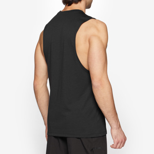 Camiseta de tirantes ajustada de punto liso de poliéster 100% de alta calidad para hombre con diseño personalizado en color negro - Product Image 1