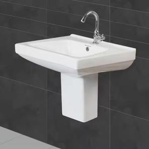 Productos sanitarios de alta calidad y de moda: lavabo de medio pedestal con lavabos de lavado de manos, precio barato al por mayor, Baño - Product Image 6