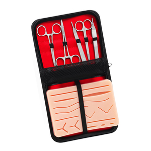 Kit de suture manuel en acier, kit de pratique de suture pour étudiants en médecine, formation chirurgicale, outils de suture, coussin de pratique de la peau, porte-aiguille - Product Image 1