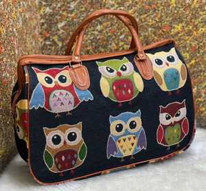 100% sacs de porte-documents imprimés hibou en toile de coton biologique avec poignée sac à main de voyage parfait pour le bureau, les voyages et les aventures de tous les jours - Product Image 3