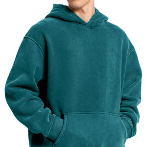 Venta al por mayor OEM Fabricante Personalizado 400 Gsm Terry Screen Print Oversized Recortada Zip up Acid Wash Sudadera con capucha para hombres - Product Image 3