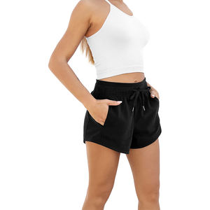 Shorts de sport taille haute pour femmes en gros 2025, respirants, séchage rapide, anti-plis, fitness, gym, course à pied, toile polyester pour femmes - Product Image 5