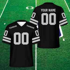 Camiseta con cuello en V y patrón de nombre personalizado, camiseta de fútbol para hombre, camisetas cortas, camisetas de fútbol americano - Product Image 5