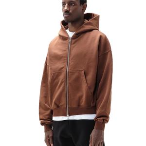 Streetwear personnalisé lavé à l'acide Sweat à capuche zippé pour homme 100% coton lourd 350 GSMt surdimensionné en coton polaire - Product Image 1