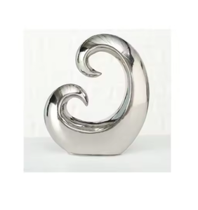 Sculpture décorative en métal fini argent brillant Sculpture décorative de dessus de table de vente chaude Cadeaux et artisanat en métal tendance - Product Image 1