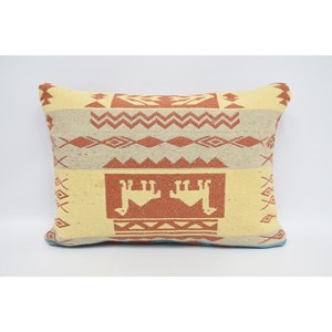 Oreiller jaune bohème géométrique de luxe 20x28 pouces tissé Vintage motif de feuilles florales oreiller d'accent en laine pour canapé literie - Product Image 1