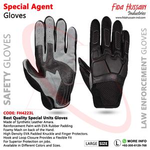 Gants d'unité spéciale fabriqués en synthétique Gants Eva rembourrés pour la sécurité Formation spéciale Unités spéciales Gants en cuir du Pakistan - Product Image 6