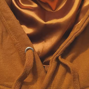 Pull-over brodé personnalisé grande taille Sweat-shirt éponge française 100% coton marron soyeux à capuche Sweats à capuche personnalisés vierges - Product Image 4