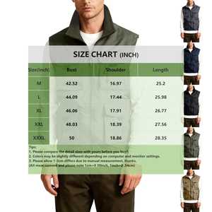 Chaleco Multibolsillos de Algodón y Poliéster para Hombre, Chaleco de Trabajo, Chaleco Táctico de Caza para Exteriores, Chaleco de Lona sin Mangas con 2 Bolsillos para Hombre - Product Image 5