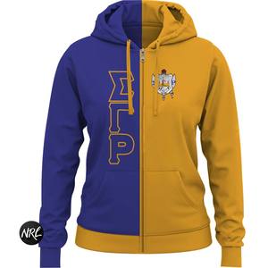 Royal/or personnalisé femmes sweat-shirt à fermeture éclair Sigma fraternité broderie à capuche Chenille tricoté veste dames PBS fraternité - Product Image 5