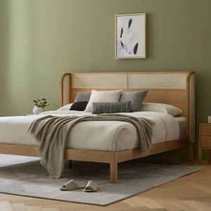 Cadre de lit en teck massif, durable, écologique, moderne et minimaliste, couleur naturelle, pour chambre à coucher, modèle 210105 - Product Image 3