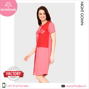 100% coton tricoté Maxi Nighty Sleepwear robe de nuit courte pour femmes dames à vendre du principal revendeur indien - Product Image 4