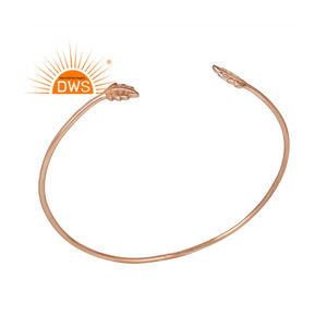 Vente chaude en argent Sterling plaqué or rose manchette bracelet bijoux personnalisés pour les femmes cadeau pour elle - Product Image 1