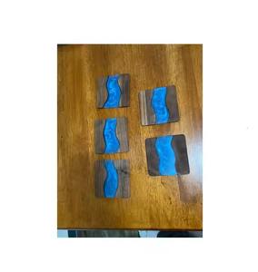 Posavasos Modernos y Elegantes para Decoración del Hogar, Mezcla de Madera y Resina, Modelo Artístico para Manualidades y Proyectos de Bricolaje - Product Image 2