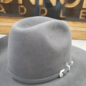 Unisex Wool Felt Fedora Hat with Black Decorative Band Custom Hard Flat Wide Brim for Casual Business Party Scenes - Product Image 3