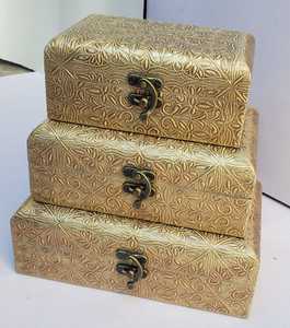 Bijoux de fruits secs en bois faits à la main ou boîte de rangement organisateur de bureau ensemble de 3 pour organiser et afficher vos trésors - Product Image 1