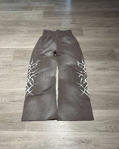 Pantalones Holgados para Hombre al por Mayor, Cintura Media, Ligeros, Desgastados, con Bordado y Parches, Pantalones Deportivos Acampanados, 100% Algodón - Product Image 2