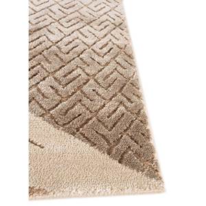 Alfombra de Lana y Seda de Bambú Anudada a Mano en Beige Azalea y Marrón, 10 mm de Grosor, Rectangular, con Patrón Abstracto para el Hogar o el Pasillo - Modelo AIWB-5014 - Product Image 4