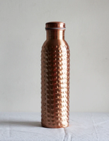 Bouteille d'eau sport artisanale en cuivre pur 1000 ml avec revêtement anti-corrosion, écologique, compatible eau bouillante, unisexe, pour yoga et usage quotidien, avec couvercle